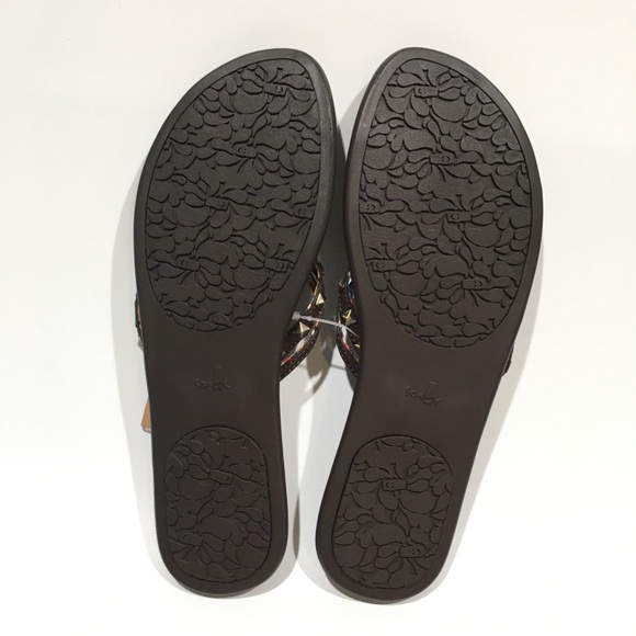 SANUK GILDED GIRL STUDDED FLIP FLOP SANDALS -YOGA MAT INSOLE -BROWN -US 9 -NEW - Picture 9 of 9